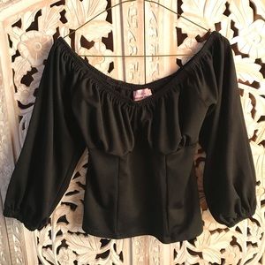 Micheline Pitt Black Hissy Fit Peasant Top